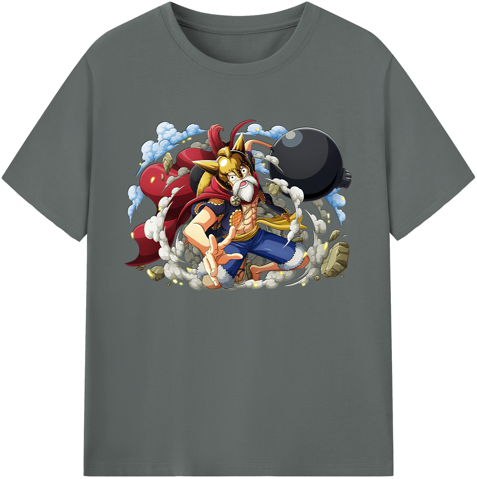 ワンピース モンキー・D・ルフィ ONE PIECE Monkey D. Luffy 綿100％ メンズ半袖Tシャツ｜肌触りやわらか＆通気性